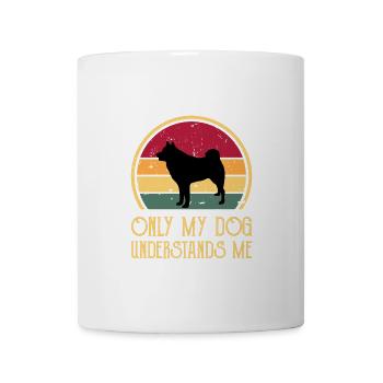 Finnischer Spitz Hundeliebhaber Silhouette Vintage Sonnenuntergang - Tasse - Weiß - Vorne
