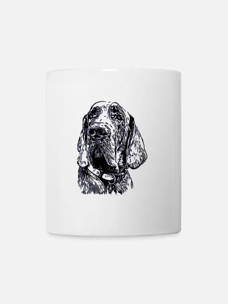 Neon-Linien Hundeporträt - Tasse - Weiß