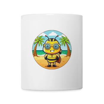 Biene Lustige Cartoon Sommer Strand Sonnenbrille - Tasse - Weiß - Vorne