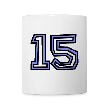 15. 15 ANS. 15e ANNIVERSAIRE. ANNIVERSAIRE 15 ANS. - Mug blanc - blanc - Devant
