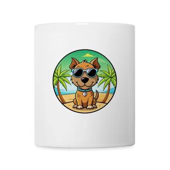Teddy Roosevelt Terrier Hunderasse Cartoon Strand - Tasse - Weiß - Vorne