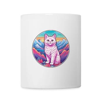 Singapura Katze Bunte Karikatur Aquarell Illustra - Tasse - Weiß - Vorne