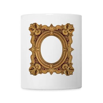 Ovaler goldener Bilderrahmen - Tasse - Weiß - Vorne