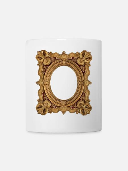 Ovaler goldener Bilderrahmen - Tasse - Weiß