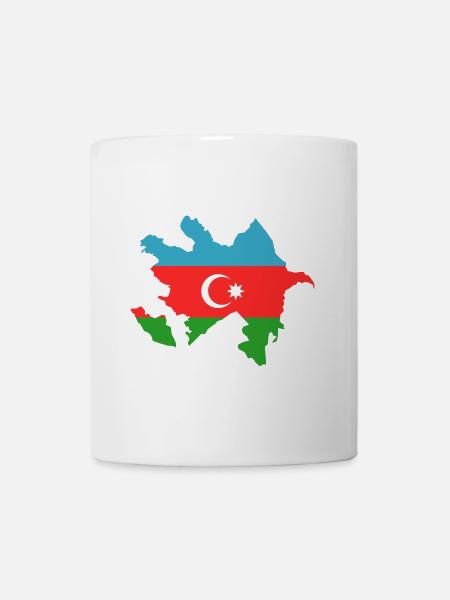 Aserbaidschan Landkarte Flagge - Tasse - Weiß