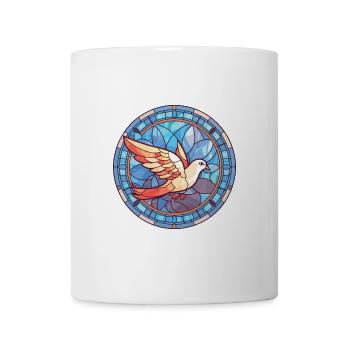 Taube bunte Aquarell-Tier-Haustier-Illustration - Tasse - Weiß - Vorne