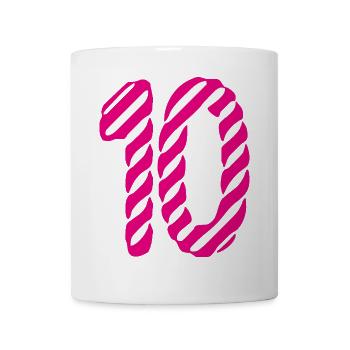 10. 10 JAHRE. 10-JÄHRIGES JUBILÄUM. 10-JÄHRIGES JUBILÄUM. - Tasse - Weiß - Vorne
