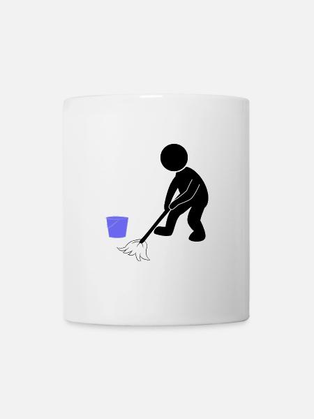 Putzen Putzmann Wischen - Tasse - Weiß