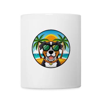 Grand Bouvier Suisse Race Cartoon Beach - Mug blanc - blanc - Devant