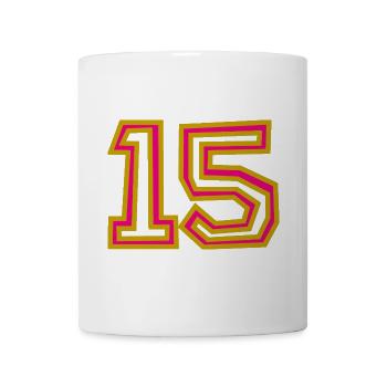 15. 15 ANS. 15e ANNIVERSAIRE. ANNIVERSAIRE 15 ANS. - Mug blanc - blanc - Devant