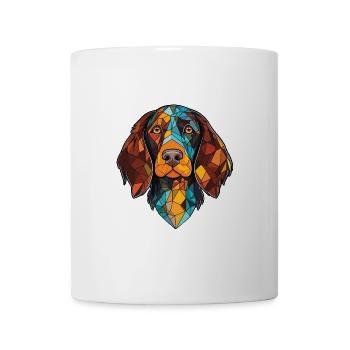 Friesische Vorzeigehundrasse Aquarell-Illustration - Tasse - Weiß - Vorne