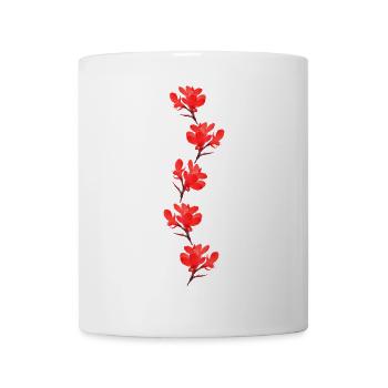 rote Blumen - Tasse - Weiß - Vorne