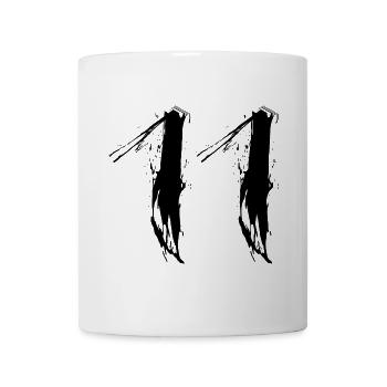 11 schwarz Nummer Zahl Elf Vektorgrafik - Tasse - Weiß - Vorne