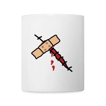 wunde mit pflaster - Tasse - Weiß - Vorne