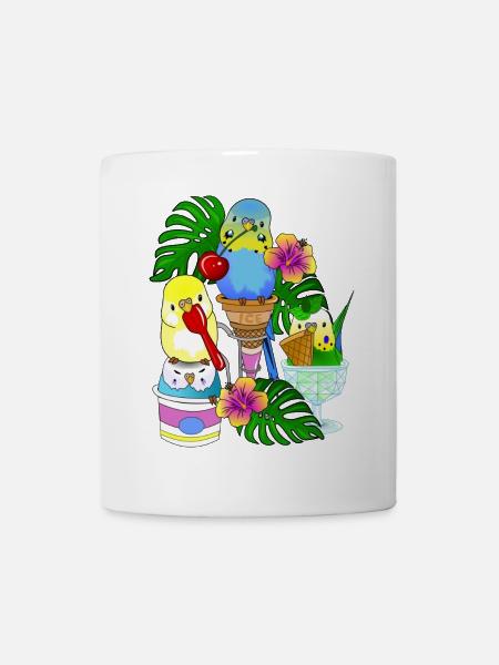 Wellensittich Eis Eiscreme - Tasse - Weiß