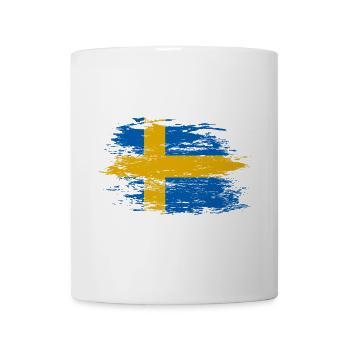 Drapeau de la Suède utilisé - Mug blanc - blanc - Devant