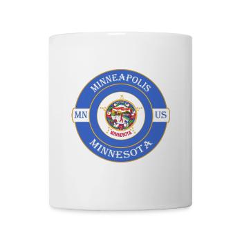 Minneapolis Minnesota Flagge USA Souvenir Abzeichen - Tasse - Weiß - Vorne
