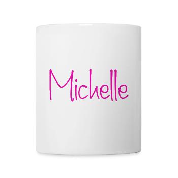 Michelle Neon-Handschrift - Tasse - Weiß - Vorne