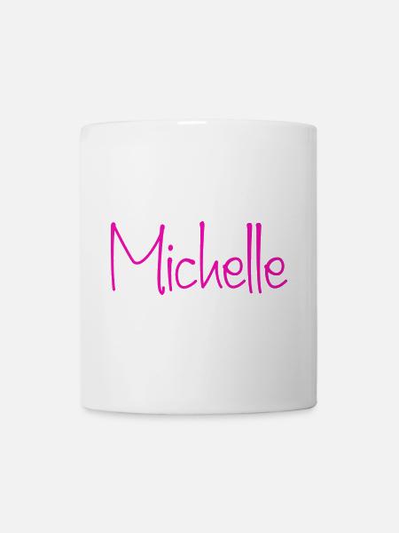 Michelle Neon-Handschrift - Tasse - Weiß