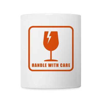 Fragile Handle with Care Versandetikett - Tasse - Weiß - Vorne