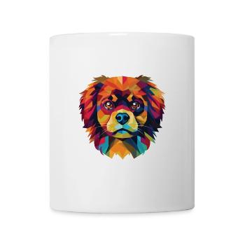 Tibetischer Spaniel Hunderasse Aquarell Illustration - Tasse - Weiß - Vorne