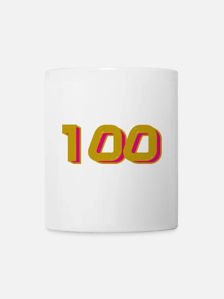 100. 100 ANS. 100e ANNIVERSAIRE. ANNIVERSAIRE 100 - Mug blanc - blanc
