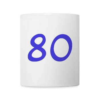 80. 80 JAHRE. 80-JÄHRIGES JUBILÄUM. 80. GEBURTSTAG. - Tasse - Weiß - Vorne
