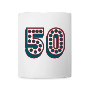 50. 50 JAHRE. 50. JAHRESTAG. 50-JÄHRIGES JUBILÄUM. - Tasse - Weiß - Vorne