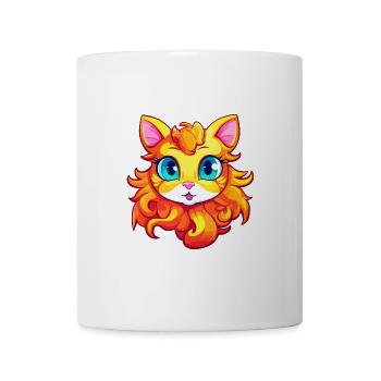 Ingwer Langhaar Katze Aquarell Cartoon Kawaii - Tasse - Weiß - Vorne