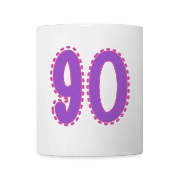 90. 90 JAHRE. 90. JAHRESTAG. 90-JÄHRIGES JUBILÄUM. - Tasse - Weiß - Vorne