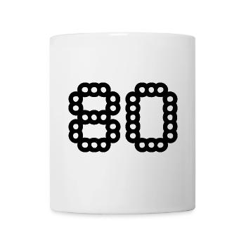 80. 80 ANS. 80e ANNIVERSAIRE. ANNIVERSAIRE 80 ANS. - Mug blanc - blanc - Devant