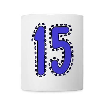 15. 15 ANS. 15e ANNIVERSAIRE. ANNIVERSAIRE 15 ANS. - Mug blanc - blanc - Devant