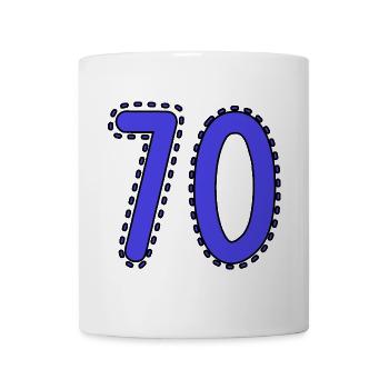70. 70 JAHRE. 70. JAHRESTAG. 70-JÄHRIGES JUBILÄUM. - Tasse - Weiß - Vorne