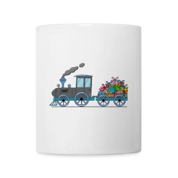 Train pour enfants avec remorque grise - Mug blanc - blanc - Devant