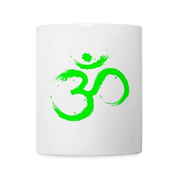 Om Design Symbol Meditation Befreiung Limone Grün - Tasse - Weiß - Vorne