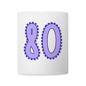 80. 80 ANS. 80e ANNIVERSAIRE. ANNIVERSAIRE 80 ANS. - Mug blanc - blanc - Devant
