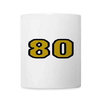 80. 80 JAHRE. 80-JÄHRIGES JUBILÄUM. 80. GEBURTSTAG. - Tasse - Weiß - Vorne