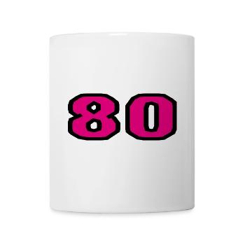 80. 80 YEARS. 80th ANNIVERSARY. 80TH BIRTHDAY. - Mug - white - Front
