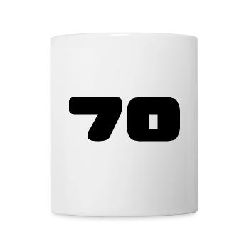 70. 70 JAHRE. 70-JÄHRIGES JUBILÄUM. GEBURTSTAG 70 JAHRE. - Tasse - Weiß - Vorne