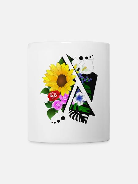 Blumen Arrangement abstrakt zerschnitten - Tasse - Weiß