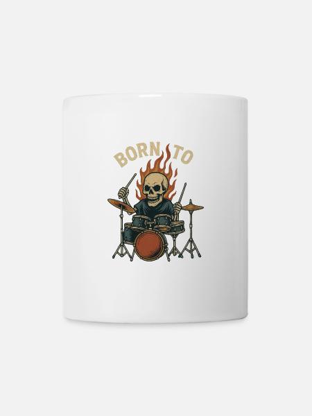 Born To Drum - Tasse - Weiß
