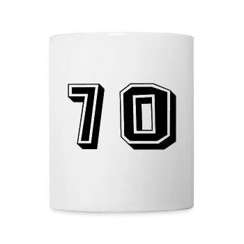 70 JAHRE. 70-jähriges JUBILÄUM. JUBILÄUM 70 JAHRE. 70 - Tasse - Weiß - Vorne