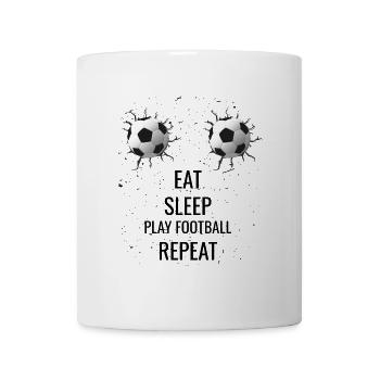Eat sleep play Fußball - Tasse - Weiß - Vorne