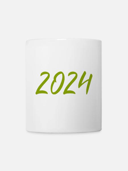 2024 Silvester Neujahr grün - Tasse - Weiß