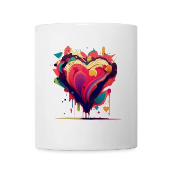 Buntes Herz - Tasse - Weiß - Vorne