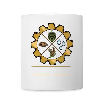 Beergineer Brau-Gear Emblem - Tasse - Weiß - Vorne