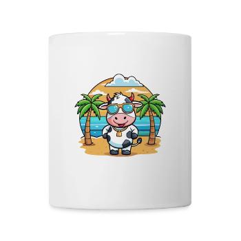 Kuh Lustige Cartoon Sommer Strand Sonnenbrille - Tasse - Weiß - Vorne