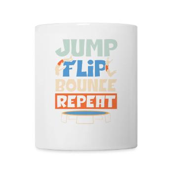Jump Flip Bounce Wiederholung Trampoliner Trampoli - Tasse - Weiß - Vorne
