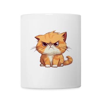 Mürrische aber niedliche orangene Katze - Tasse - Weiß - Vorne