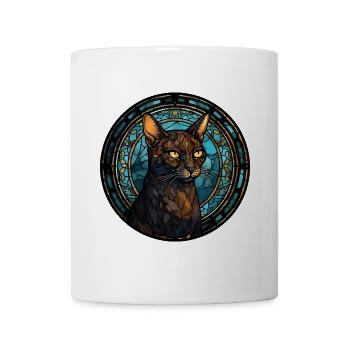 Asiatische Katzenrasse Aquarellglas - Tasse - Weiß - Vorne